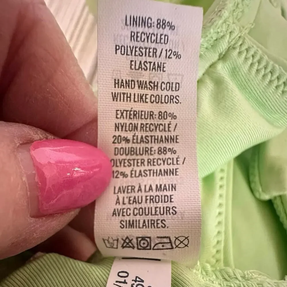 Aerie Womens Size XS Swim Bikini Top Lime Green Twist‎ Knot Front Wide Band NWT - Picture 6 of 7